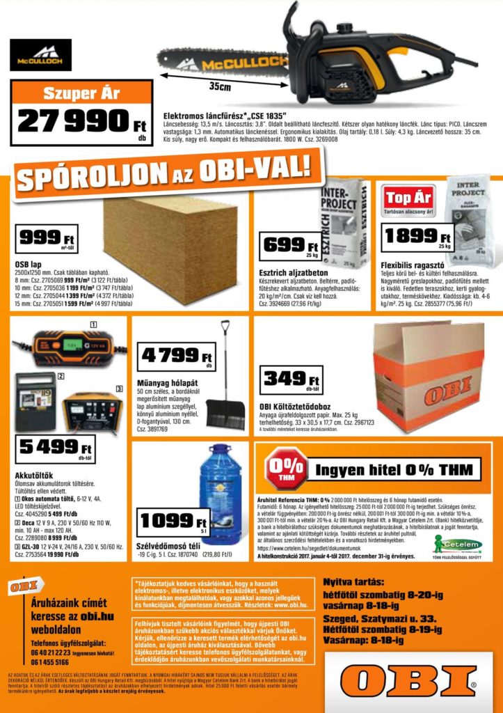 Obi akciós újság Black Friday előtt